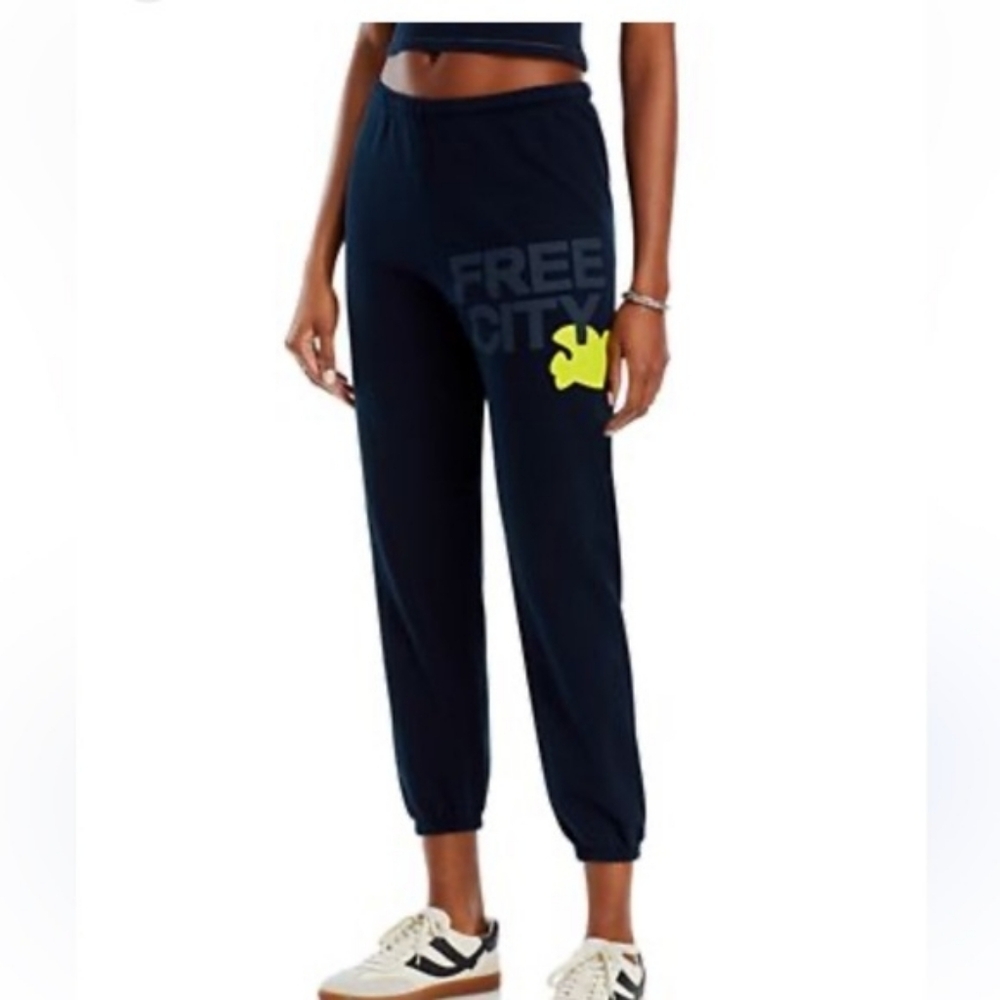 Free City, M,  Black Sweatpants with Neon Logo